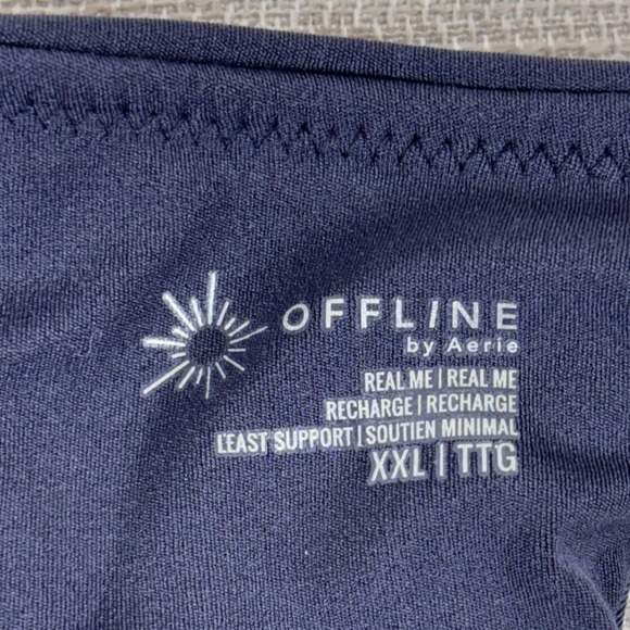 OFFLINE by Aerie Real Me Recharge Minimal Support Navy Blue‎ Sports Bra XXL - Picture 2 of 7